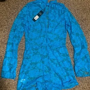 Turquoise Lace Romper
